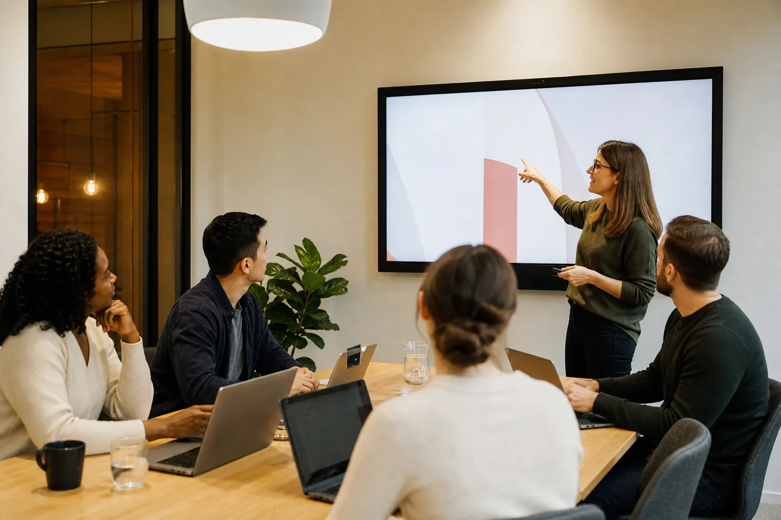 Small team training session in a meeting room